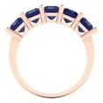 thumbnail image 5 of 2.5 ctw Wedding Band for Women - 18K Rose Gold Simulated Tanzanite Stackable Eternity Ring, 5 of 6