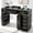 Black, variant on EVOKEDEN Manicure Nail Table w/Electric Dust Collector, Manicure Station with Wrist Cushion, Storage Cabinet & Drawers, Shelves, for Salon & Home, White
