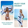 thumbnail image 3 of Smuge 4 Pack Cabana Stripe Beach Towels, 60x30 inches Microfiber Lightweight Outdoor Large Swim Towel for Adults (Navy Blue), 3 of 9