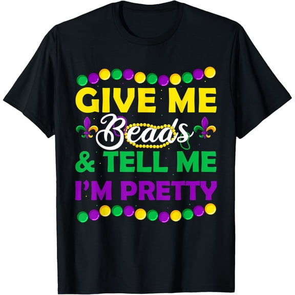 New Orleans Beads Mardi Gras Party Apparel Funny Women Girls T-Shirt