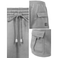 thumbnail image 4 of J. METHOD Men’s Cargo Shorts Active Casual Comfy Workout Gym Elastic Drawstring Fleece Pockets Sweat Pants NEMP07 Heather Gray 7XL, 4 of 6