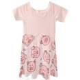thumbnail image 4 of Suhoaziia Princess Dresses for Toddlers Cute Pig Swing Skater Midi Dress Size 5-6 Years,Breathable Stretchy A Line Swing Skater Twirl Dresses, 4 of 5