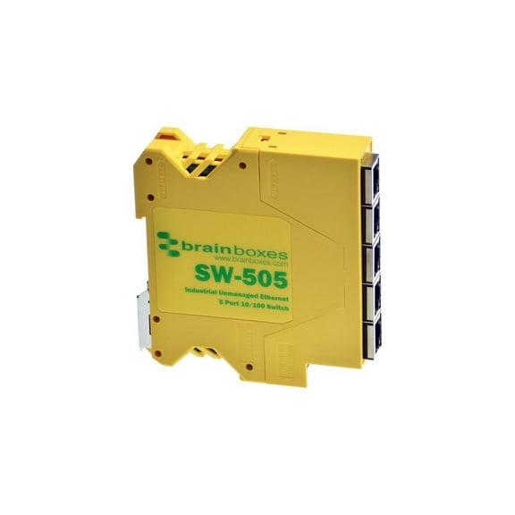 Brainboxes SW-505 Industrial Compact Ethernet 5 Port Switch DIN Rail Mountable