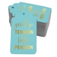 thumbnail image 1 of Inkdotpot Pack Of 50 Good Bye Tension Hello Pension Retirement Favor Paper Tags Craft Real Gold Foil Hang Tags, 1 of 6