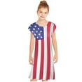 thumbnail image 5 of IROINNID Girls Summer Clothes Dress Independence Day Cute Short Sleeve Star Print Dress Outfits 8-9T, 5 of 5