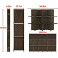 thumbnail image 3 of FDW 6 Panel Room Divider Wooden Portable Partition Screen Wood with Removable Storage Shelves Color, Brown, 3 of 7