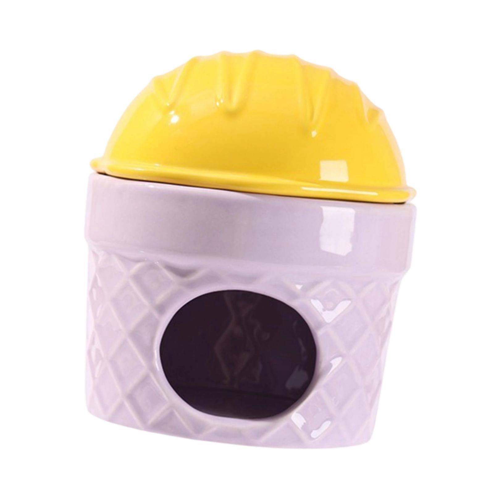 oshhni Ceramic Hamster Nest Hamster Habitats for Dwarf Hamster Ferret Small Animals Yellow