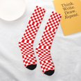 thumbnail image 6 of Red Checkerboard Pattern Knee High Socks for Women Long Leg Warmers Socks, 6 of 7