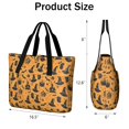 thumbnail image 3 of Tote Bag for Women - Orange Witch Hat Halloween Pattern Shoulder Bag - Large Utility Work Duffle Bag with Zipper Handbag for Travel, Work, Sprots, 3 of 5
