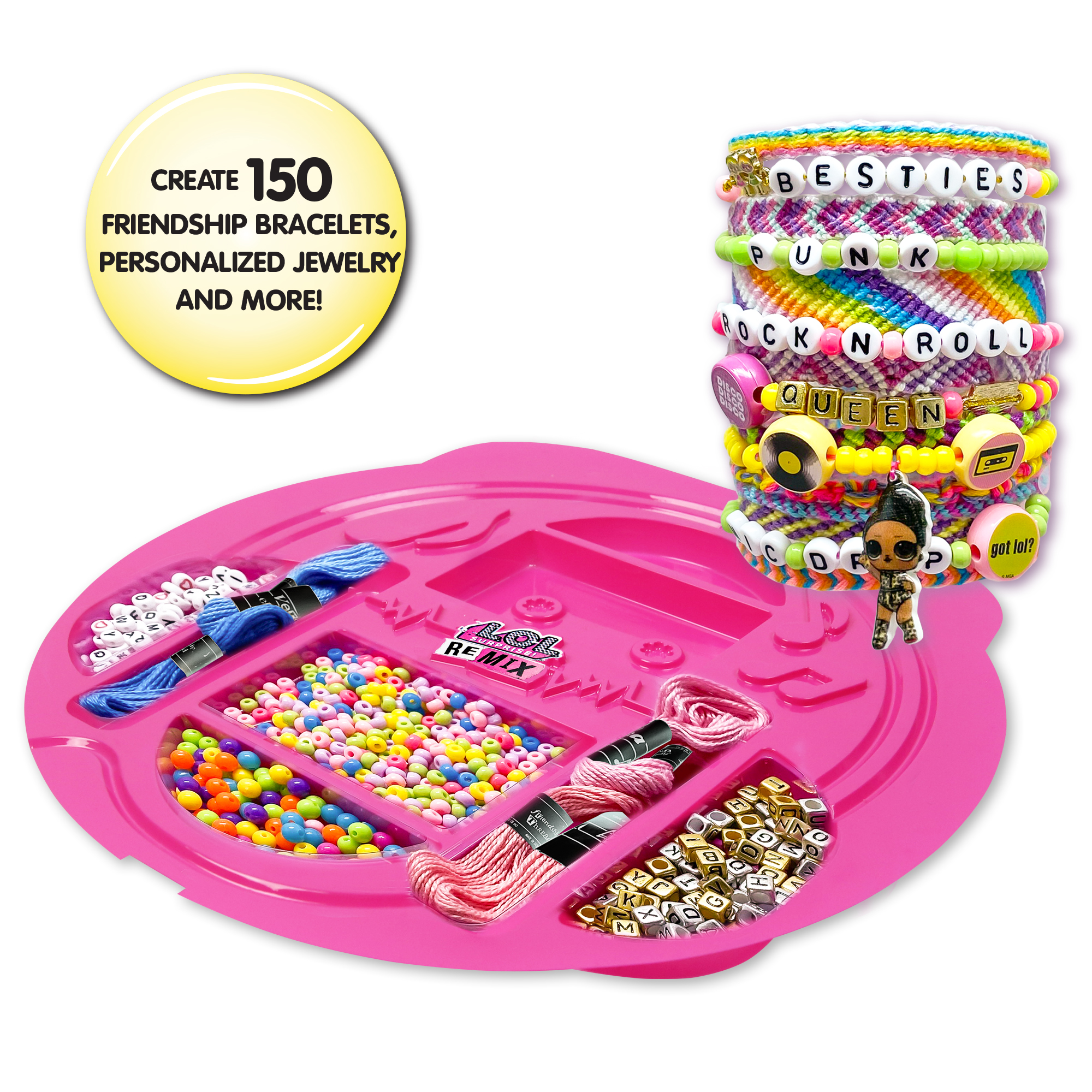 LOL Surprise! REMIX Rolling Jewelry Case, Storage & Jewelry Work Station, Create Over 120 Friendship Bracelets & Personalized Jewelry - image 4 of 9