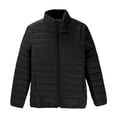 thumbnail image 2 of BODOAO Women's Quilted Down Jacket Trendy Long Lightweight Padded Coats Cute Warm Outerwear Fall Winter Fashion Clothes Zip-Up Stand-Collar Winter Coat Black 3XL, 2 of 9