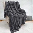 thumbnail image 2 of Lightweight Flannel Fleece Throw Blanket for Couch 60"x80" (Dark Grey), 2 of 5