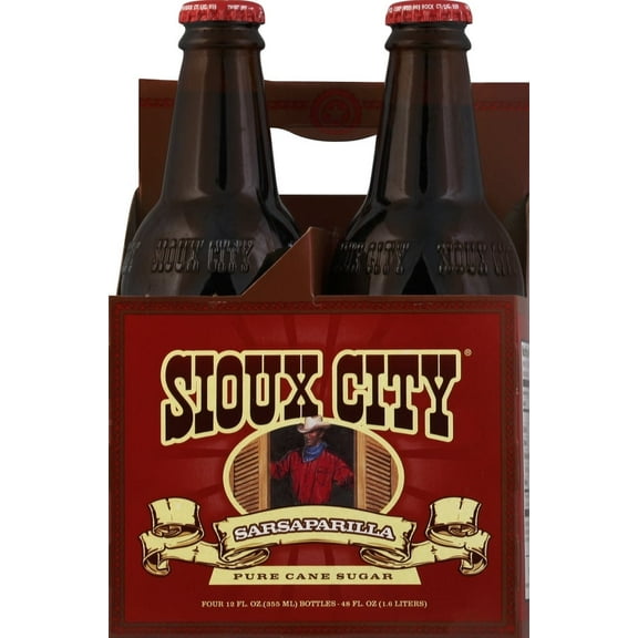 Sioux City Pure Cane Sugar Sarsaparilla - Case of 6 - 4/12 OZ