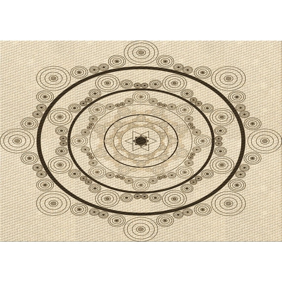 Ahgly Company Indoor Rectangle Patterned Peach Beige Area Rugs, 8' x 12'