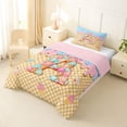 thumbnail image 2 of Manfei Lovely Letter A Twin Comforter Sets,Sweet Ice Cream Bedding Set,Yellow,Pink Reversible,2pcs,1 Comforter and 1 Pillowcase, 2 of 7