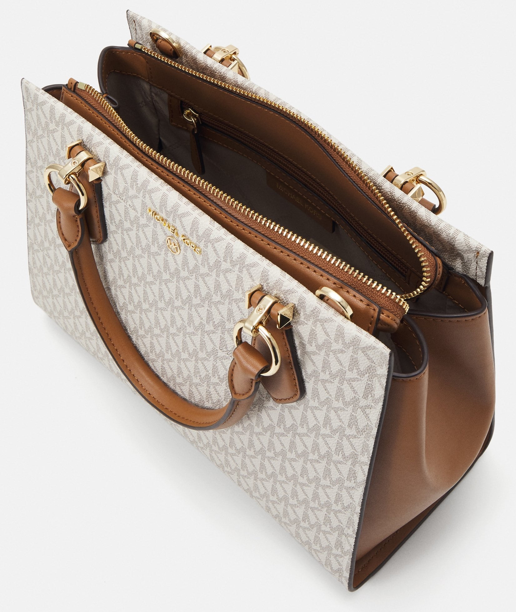 MICHAEL KORS バニラ　MARILYN 新品未使用 Michael Kors Marilyn Logo Medium Satchel Bag, Vanilla/Acorn