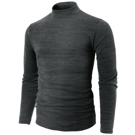 H2H Men's Casual Slim Fit Basic Tops Knitted Thermal Turtleneck Pullover Sweater (KMTTL0412)