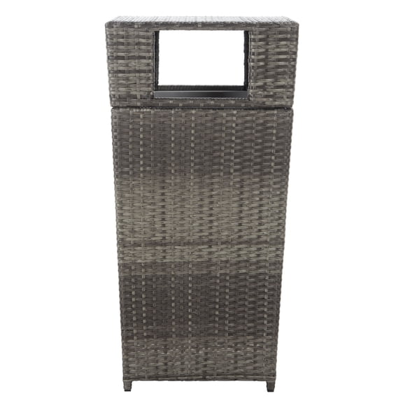 SAFAVIEH Mazeli Outdoor Patio Trash Bin, Grey Brown