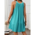 thumbnail image 6 of Women Halter Neck A Line Dress Solid Color Sleeveless Loose Fit Casual Wear Mid Length, 6 of 8