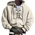 thumbnail image 5 of Wuxian Men Sweatshirt Hoodies Full Zip Up Long Sleeve Solid Color Sweatshirt Casual Thick Winter Warm With Pocket Outfits,Khaki,S, 5 of 6