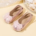 thumbnail image 2 of Girls Mary Jane Dress Shoes Bow Ballet Flats Round Toe Shoes Non-Slip Sole Flower Girl Wedding Party Shoes for Toddler and Little Girls Daily Wear Pink 27, 2 of 9
