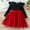Red, variant on Spazoro Toddler Girls Princess Dress, Long Ruffle Sleeve Mesh Bow Knot Polka Dot Ribbed Top Dresses for Child Khaki Size 4 T