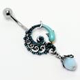 thumbnail image 3 of Body Candy Womens 14G 316L Surgical Steel Navel Ring Piercing Leaping Blue Dolphin Bauble Dangle Belly Button Ring, 3 of 8