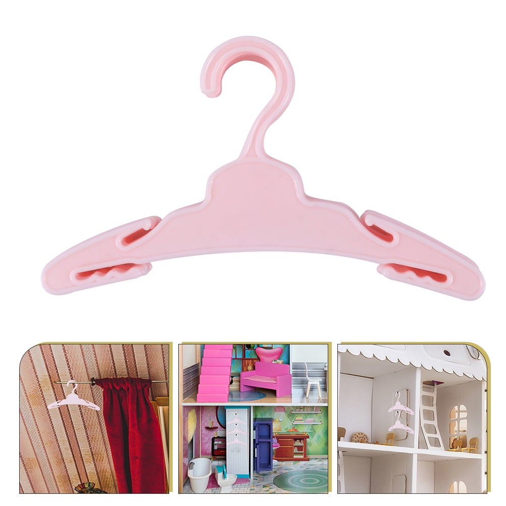 10pcs Doll Outfit Rack Mini Doll Clothes Hangers Plastic Doll Clothes