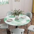 thumbnail image 5 of Ombre Green Boho Round Tablecloth for 45-54 Inch Tables,Fitted Table Cover with Elastic Edge,Multicolored Tie Dye Abstract Art Waterproof Outdoor Table Cloth Protector for Patio Garden Dinner Picnic, 5 of 9