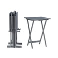 thumbnail image 3 of Contemporary Home Living 4-Piece Planked Top Folding Tray Table Set - 26.5" - Gray, 3 of 6