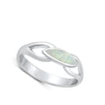 thumbnail image 4 of CHOOSE YOUR COLOR White Simulated Opal Promise Ring .925 Sterling Silver Band CZ Female Size 9, 4 of 4