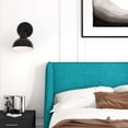 thumbnail image 2 of Einfach Full Size Platform Bed Frame with Fabric Headboard, Jade Green, 2 of 6