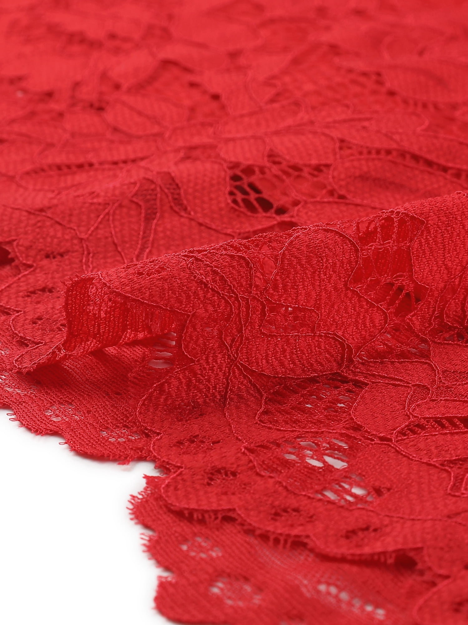 DARING DIVA Lace Halter Neck Sleeveless Bodycon Cocktail Sheath Dress M Red