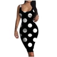 thumbnail image 2 of ZHOGXU Women's Dress Sleeveless Polka Dot Print Fashion Comfortable Slim Fit Mini Dresses For Casual Daily Wear,Black,L, 2 of 3