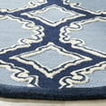 thumbnail image 3 of SAFAVIEH Bella Kaitlyn Geometric Circles Wool Area Rug, Navy/Blue, 5' x 5' Round, 3 of 6