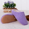 thumbnail image 2 of Pantuflas de casa peludas y acogedoras para mujer y hombre, de algodón acolchado, ideales para el invierno, talla 38/39 (morado), 2 of 4