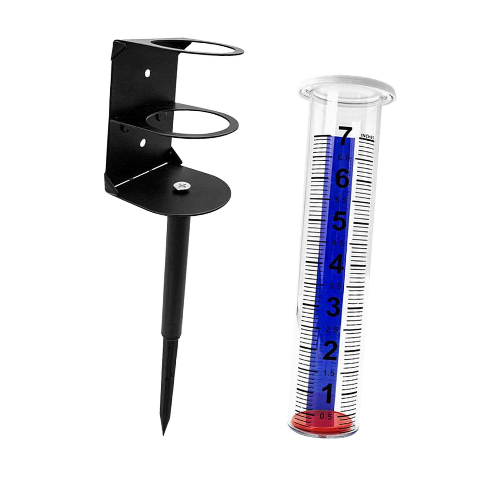 Fzaqwen Outdoor Rain Gauge with Stake with Stand Measuring Tool for Farm Patio Fence