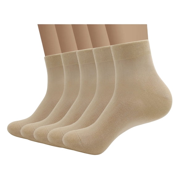 Calcetines casuales SERISIMPLE de viscosa de bambú para hombre, 5 pares, color caqui