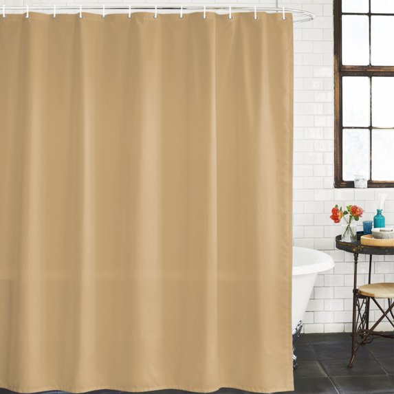Pure Oatmeal Bathroom Shower Curtains with 12 Hooks Polyester Waterproof Shower Curtain for Stalls and Bathtubs Modern Solid Color Minimalist Art Decorative Bathroom Privacy Curtain 48x72 Inches