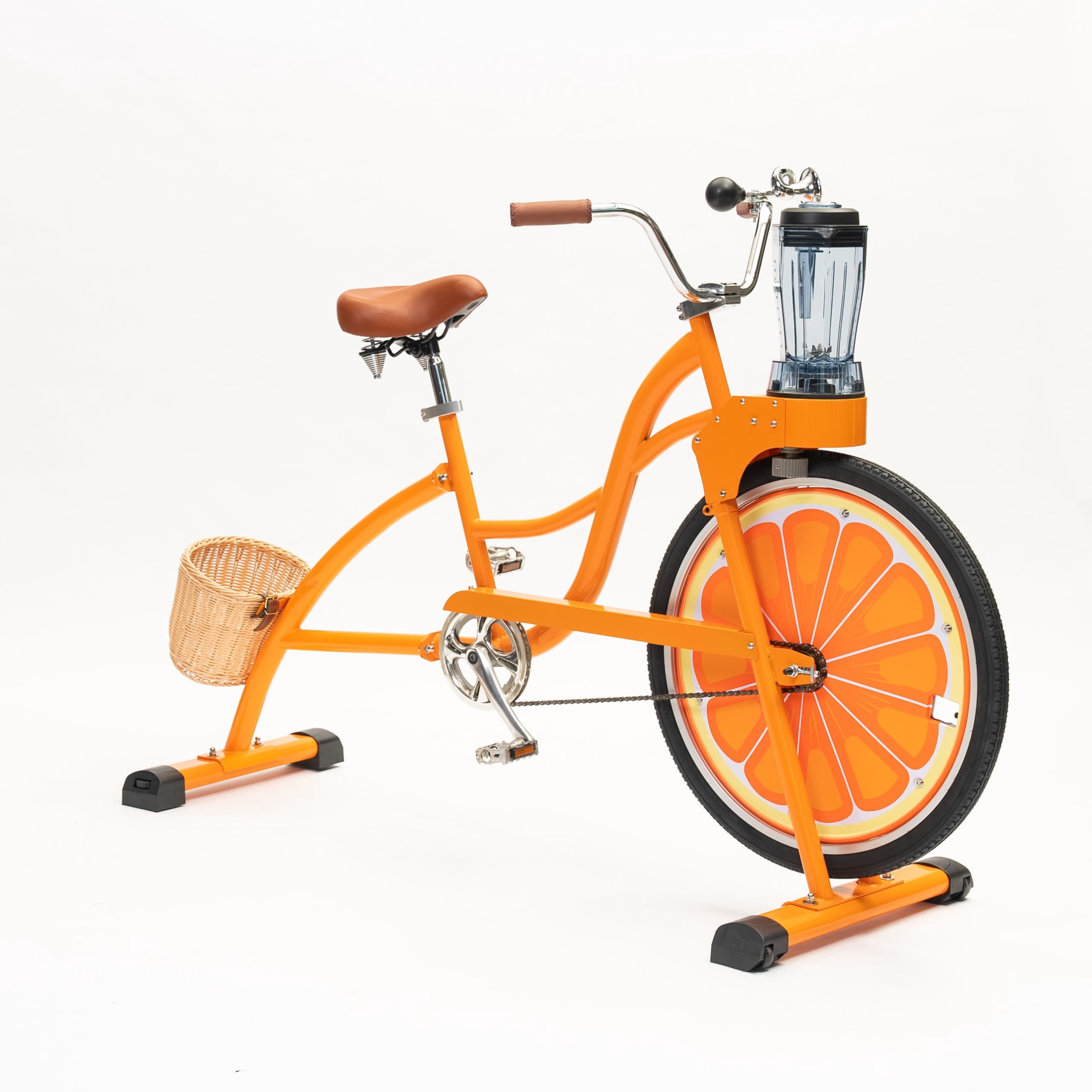 Adult Exercise Bike Blender – Pedal-Powered Smoothie Maker for Gym, Family Fitness Equipment, Eco-Friendly Kitchen Appliance, Generate Energy While Working Out, Up to 330 lbs Capacity, Orange