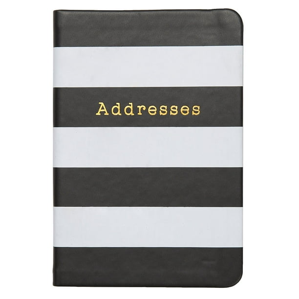 C.R. Gibson Small Address Book, Debossed Leatherette Cover, Black