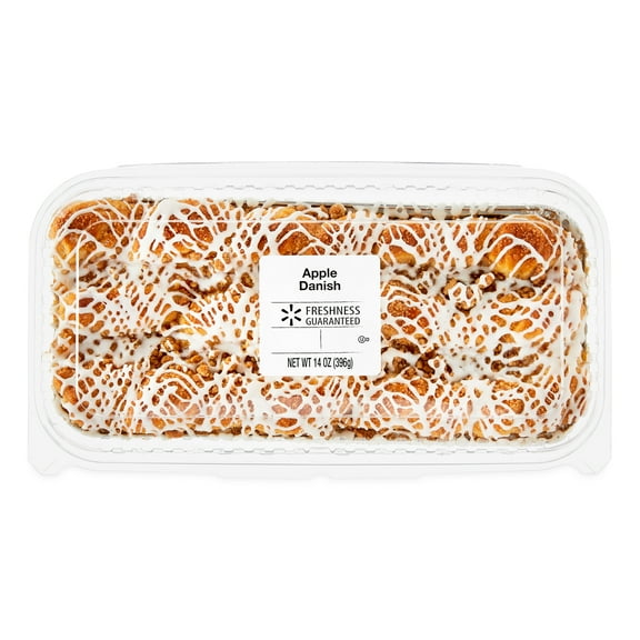 Freshness Guaranteed Apple Danish Pastry, 14 oz Clamshell, 8 Servings (Shelf Stable, Ambient)
