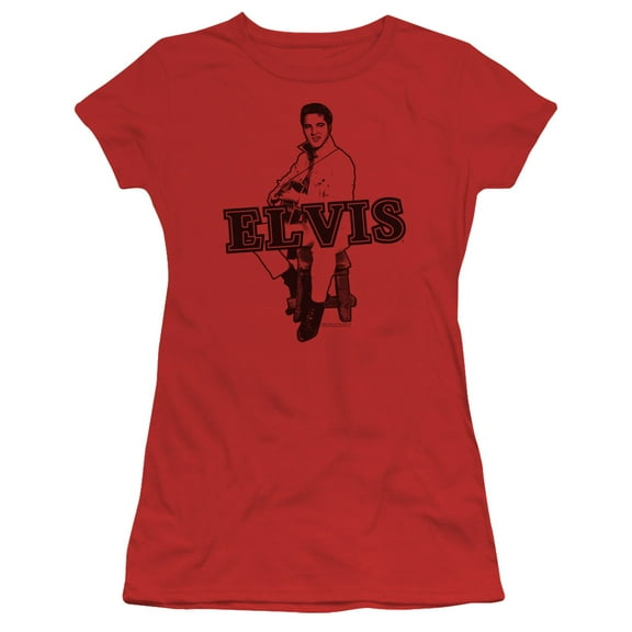 Elvis Presley Jamming Junior Women's Sheer T-Shirt Red