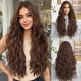 thumbnail image 1 of Yanonmyfd 24 Inches Long Wavy Purple Wig for Women Natural Synthetic Hair Heat Resistant Ombre Wigs with Dark Roots for Daily Party Cosplay Wear, 1 of 28