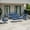 5PCS-Sofa & Swivel Rocking Chairs & Ottomans, variant on Opohoro 79.1" Wide Outdoor Powder Coated Steel Patio Sofa, Deep Seating Outdoor Couch with 10" Thick Cushions, Blue