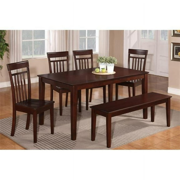 East West Furniture 7 Piece Formal Dining Room Set-Dining Room Table and 6 Dining Room Chairs