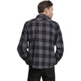 thumbnail image 3 of BRANDIT INDIVIDUAL WEAR Adult Male Flannel Check Long Sleeve Shirt, Color: Black/Gray Charcoal, Size: XXL, 3 of 7