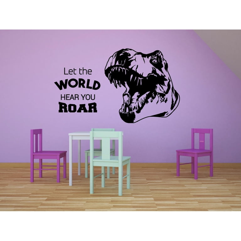 Dinosaur Wall Sticker Decal With Quotes – Fun Dino Vinyl Art For Kids Room, Nursery, Bedroom Decor