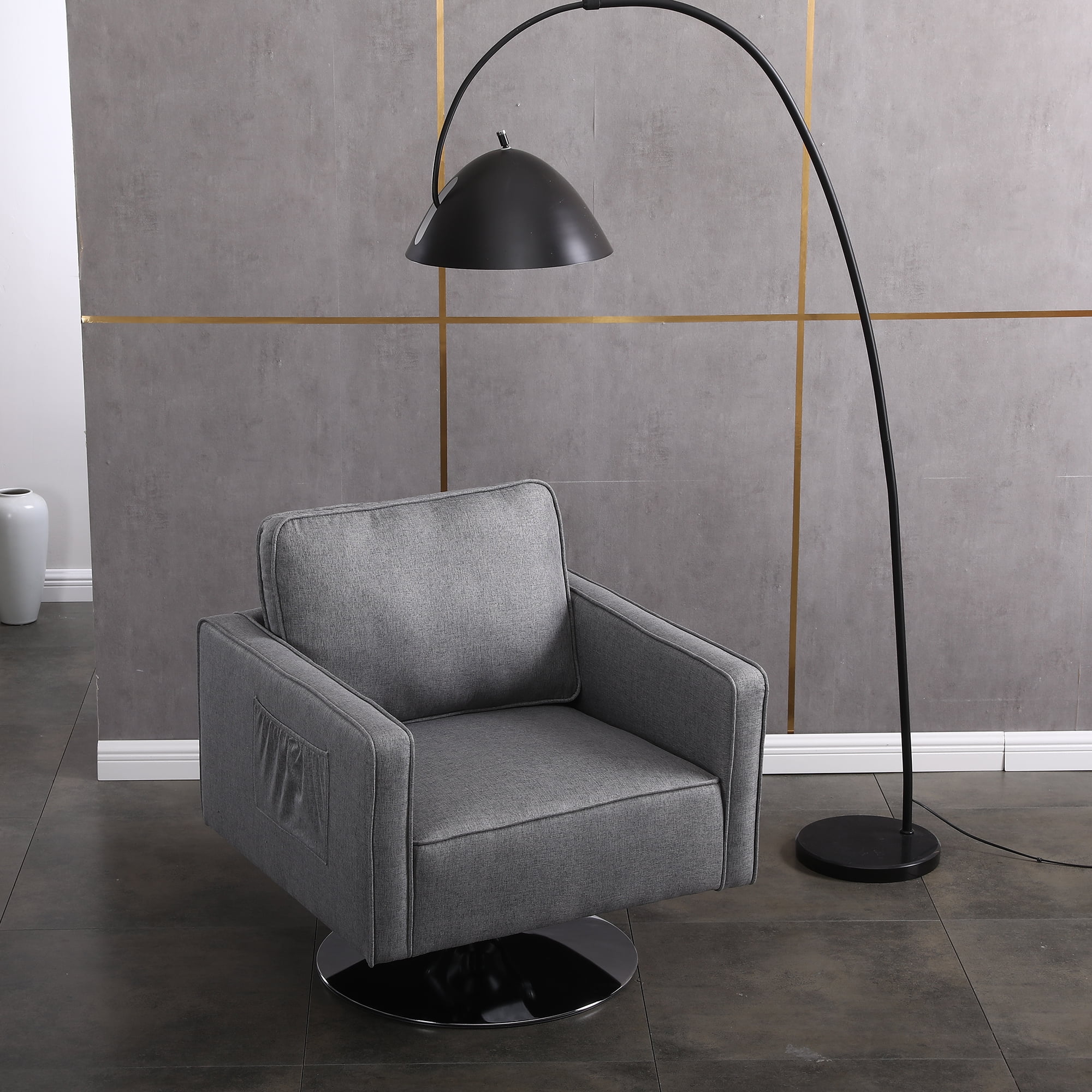 Kadyn Modern Teddy Fabric Swivel Accent Chair with 360 Degree Swiveling for Living Room, Light Grey Kadyn Modern Teddy Fabric Swivel Accent Chair with 360 Degree Swiveling for Living Room, Light Grey