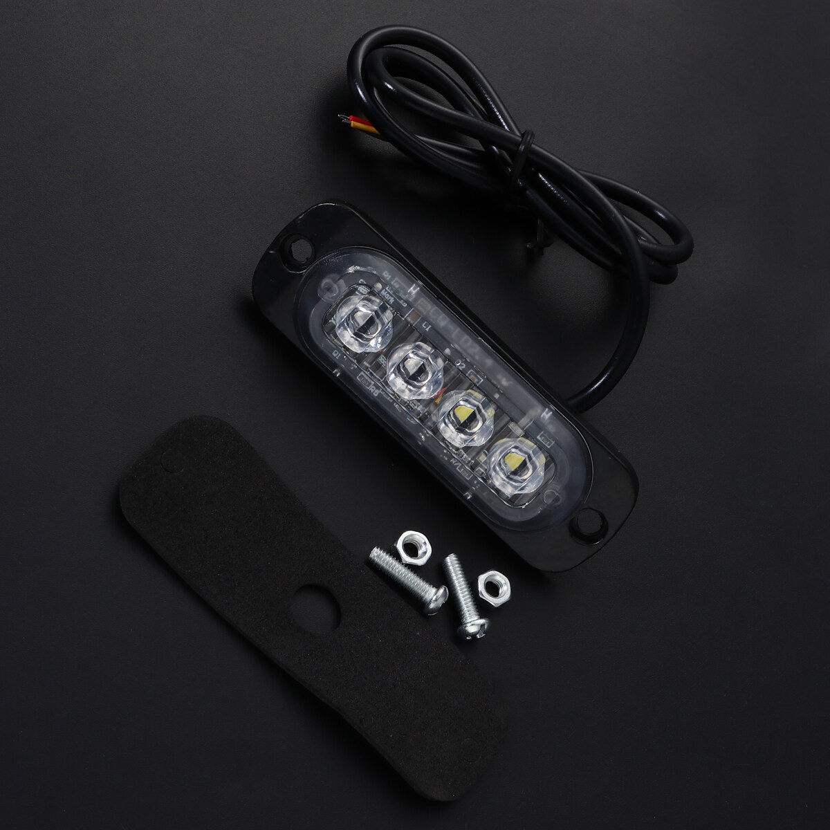 Strobe light 1 Set of 12W 1224V 4 LEDs Strobe Light 19 Modes Ultrathin Emergency Flash Warning